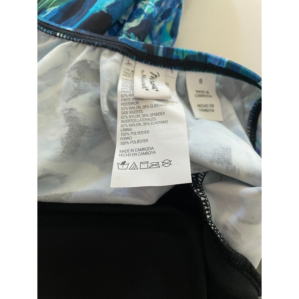 Miradonna by Miraclesuit One Piece Swimsuit Blue Sheer Bodice Size 8 1974174 NEW - Picture 7 of 7